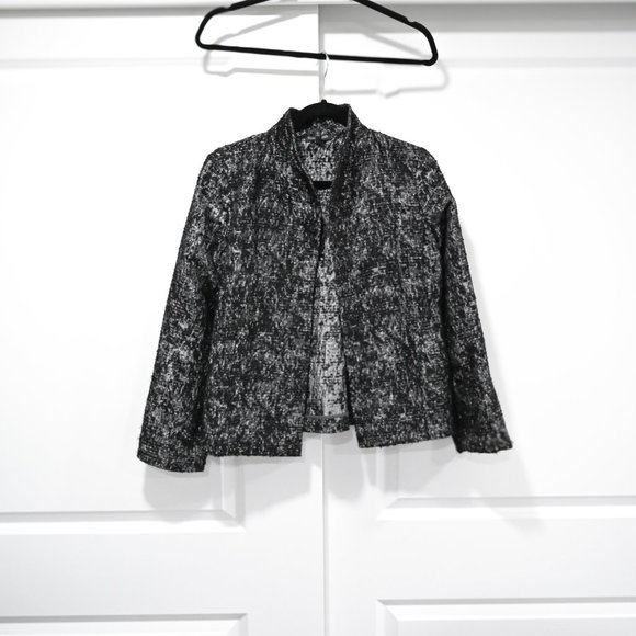 Eileen Fisher Petite Small Metallic Jacquard Blazer Jacket | Size Petite Small - Picture 14 of 15